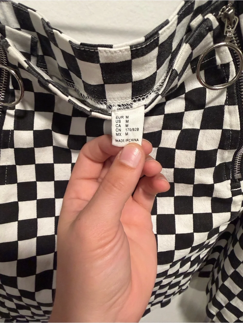 H&M Checkerboard Mini Skirt in Black and White